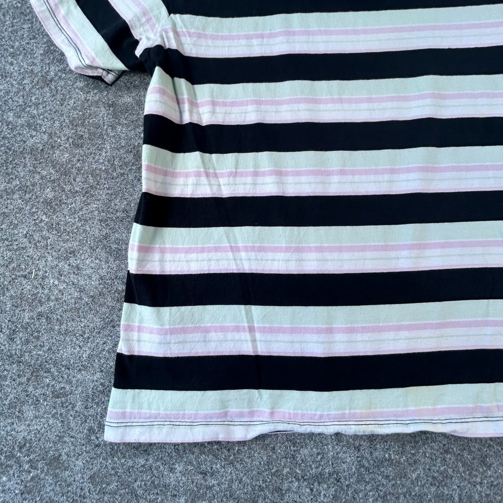 Guess Originals Crewneck T-Shirt Mens M White Black Striped Rogers Short Sleeve - Picture 10 of 16